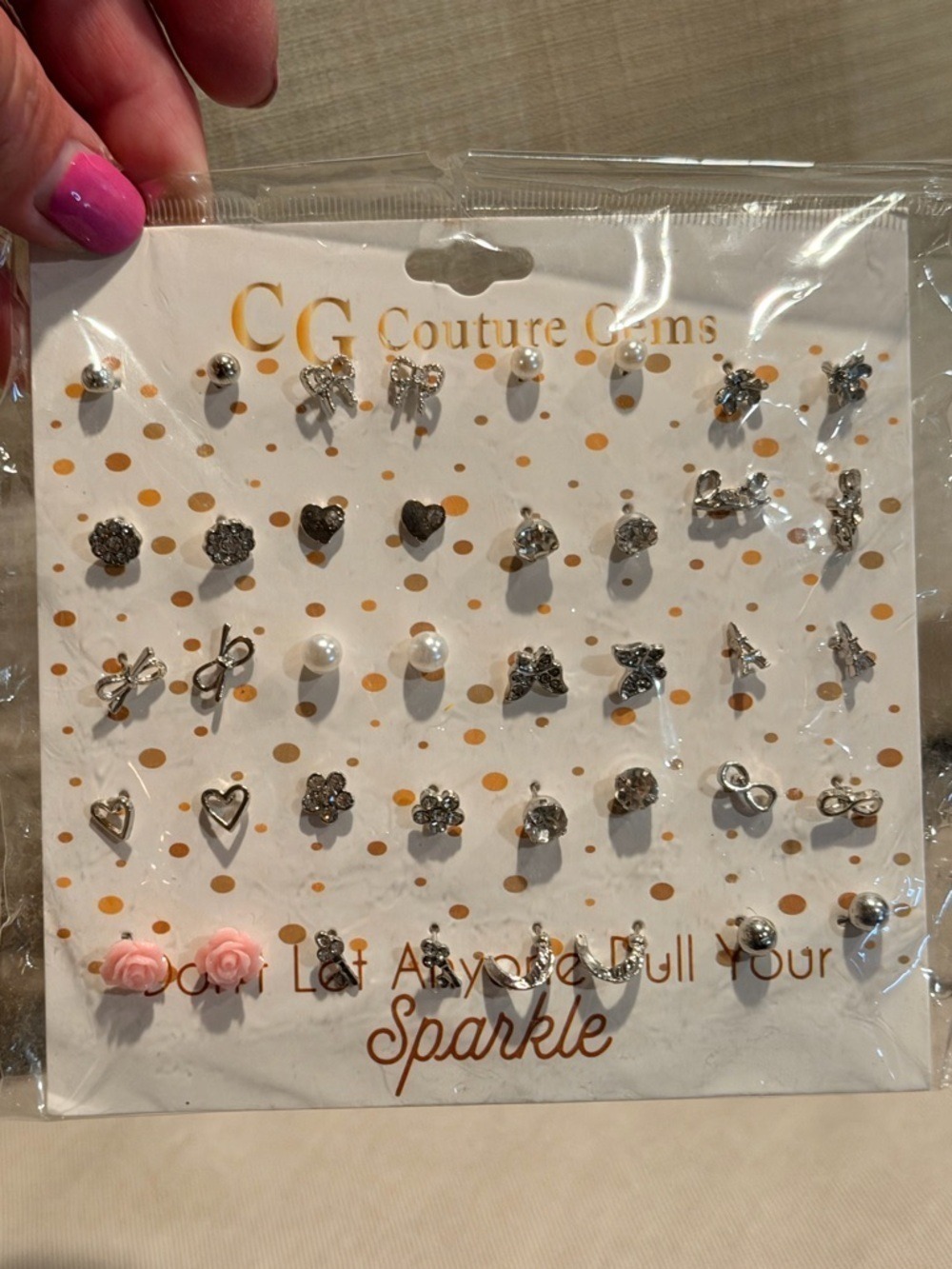 Couture Gems Silver Accent Earring Set 20 Pair - Picture 3 of 8